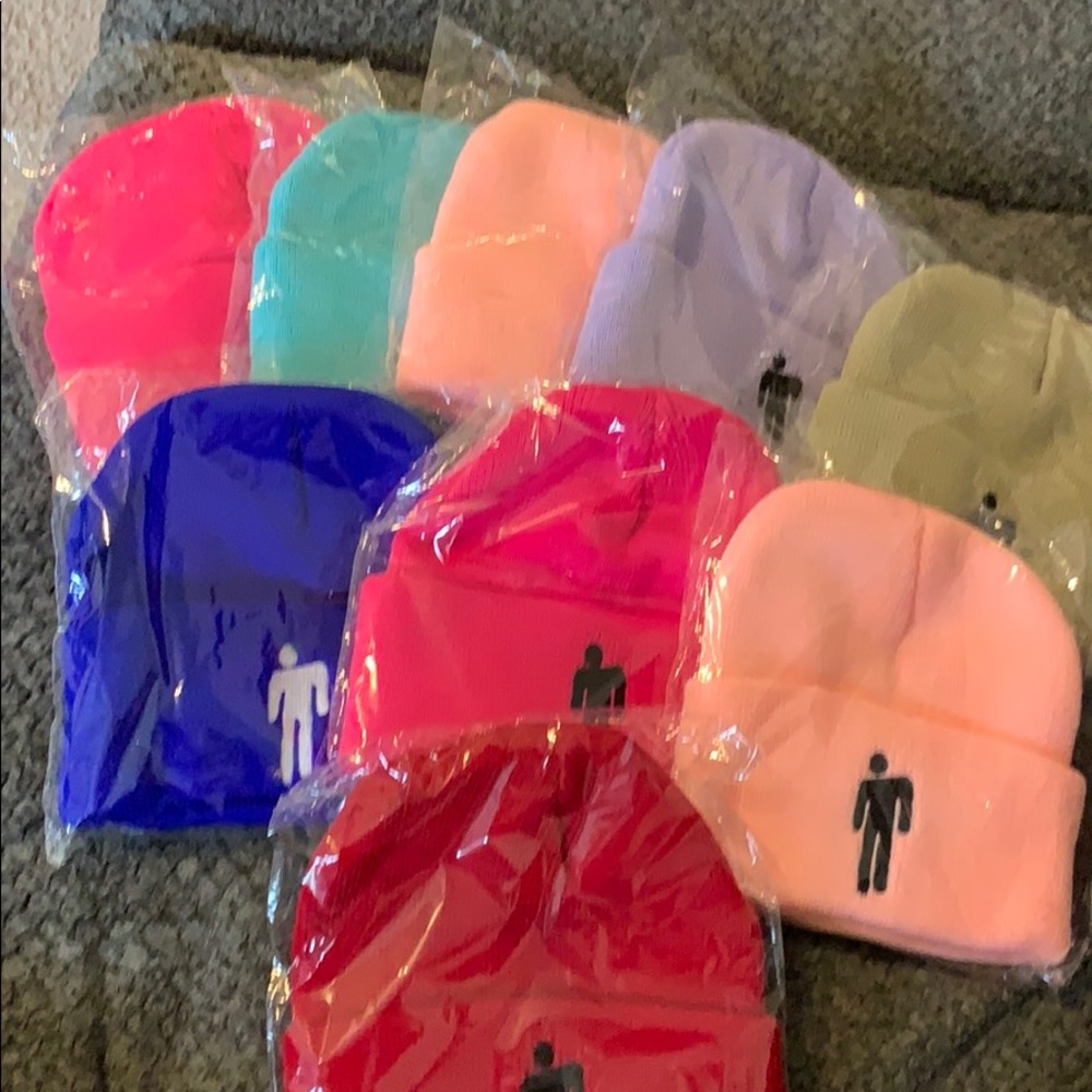 Set of 9 beanie Billie Eilish hats new never wore